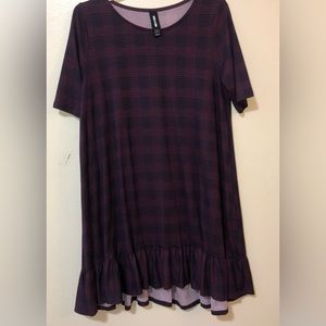 Agnes & Dora Ruffle Tunic Burgandy/Navy